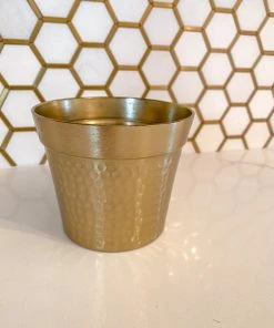 Inspire Me! Home Decor Gold Metal Hammered Pot