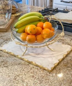 Inspire Me! Home Decor Marble Tray With Metallic Edge (2 Colors)