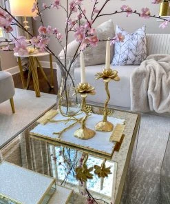 Inspire Me! Home Decor Gold Floral Candle Stick (2 Sizes)