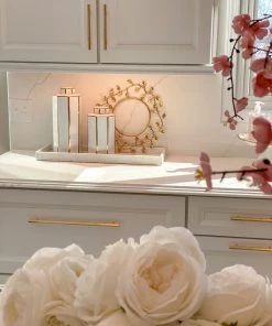 Inspire Me! Home Decor Gold And White Jar With Lid (2 Sizes)