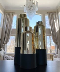 Inspire Me! Home Decor Gold & Matte Black Vase (3 Sizes)