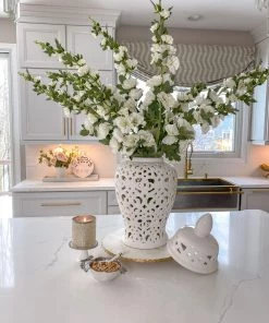 Inspire Me! Home Decor Floral Stems Hollyhock Stem (3 Colors)