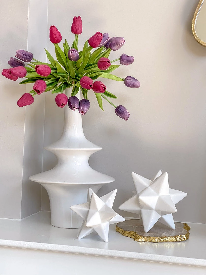 Inspire Me! Home Decor White 12 Point Star Sculptures (2 Sizes) 3 Inspire Me! Home Decor White 12 Point Star Sculptures (2 Sizes)