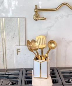 Inspire Me! Home Decor Matte Gold Slotted Serving Spoon