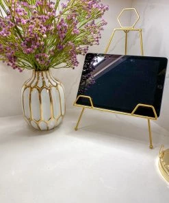 Inspire Me! Home Decor White And Gold Pattern Vase 7 Inspire Me! Home Decor White And Gold Pattern Vase