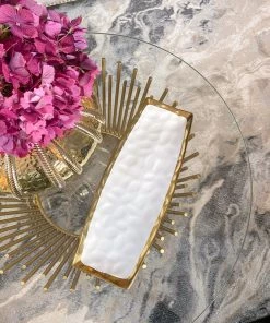 Inspire Me! Home Decor Long Gold Edge Tray