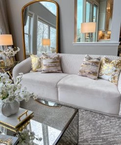 Cloud9d PILLOWS, RUGS, & THROWS Elise Ivory Gold Pillow - 20