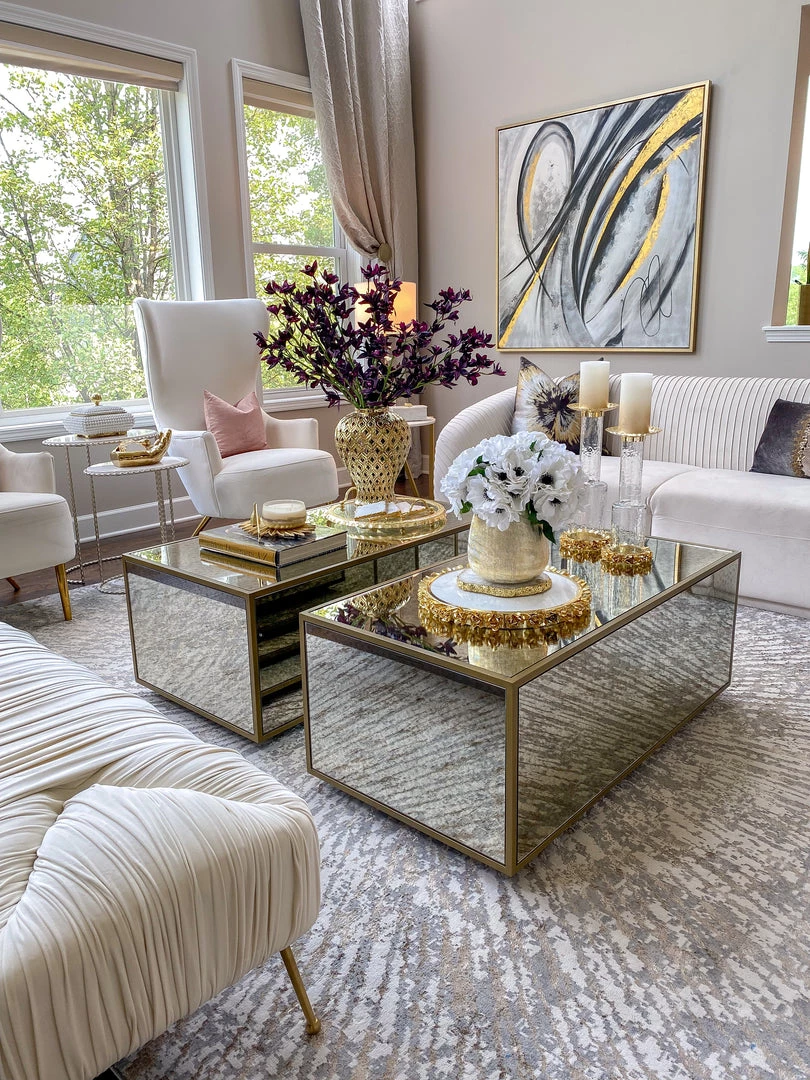 Inspire Me! Home Decor Round Marble Tray With Gold Floral Edge 5 Inspire Me! Home Decor Round Marble Tray With Gold Floral Edge