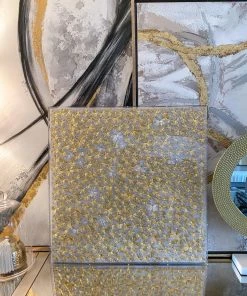 Inspire Me! Home Decor Gold And Silver Metal Flower Field Wall Art