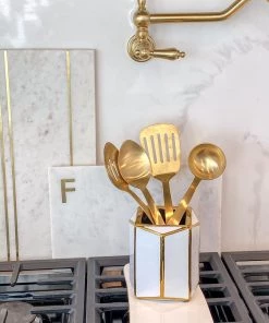 Inspire Me! Home Decor Gold And White Octagon Vase