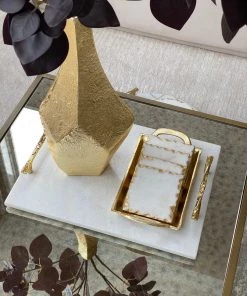 Inspire Me! Home Decor Marble Coasters W/ Gold Trim And Tray Set 21 Inspire Me! Home Decor Marble Coasters W/ Gold Trim And Tray Set