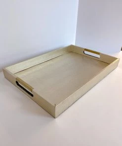 Inspire Me! Home Decor Golden Faux Leather Tray, Set Of 3