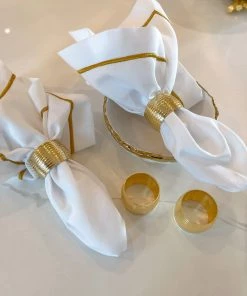 Inspire Me! Home Decor Gold Napkin Rings Set Of 4