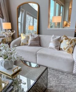 Cloud9d PILLOWS, RUGS, & THROWS Elise Ivory And Gold Pillow - 20