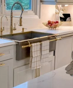 Inspire Me! Home Decor Set Of 2 Metallic Thread Gold Silver Dish Cloths