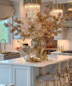 Inspire Me! Home Decor White Ceramic Pitcher With Gold Leaf Handle And Base 9 Inspire Me! Home Decor White Ceramic Pitcher With Gold Leaf Handle And Base