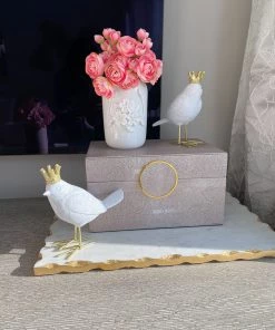 Inspire Me! Home Decor Mini White Vases W/ Floral Detail (Set Of 2)