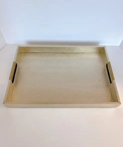 Inspire Me! Home Decor Golden Faux Leather Tray, Set Of 3