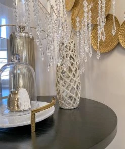 Inspire Me! Home Decor Champagne Ceramic Cut-Out Vase