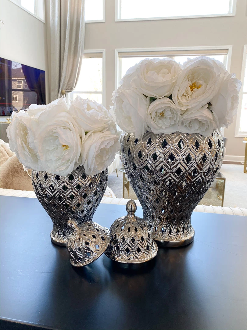 Inspire Me! Home Decor Small Silver Ginger Jar 4 Inspire Me! Home Decor Small Silver Ginger Jar