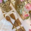 Inspire Me! Home Decor Wood Servers W/ Gold Metal Handles 2 Inspire Me! Home Decor Wood Servers W/ Gold Metal Handles