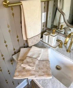 Inspire Me! Home Decor White & Gold Beaded Vanity Collection (3 Items) Each Sold Individually