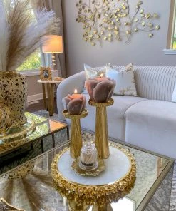 Inspire Me! Home Decor Beige Opaque Rose Candle (3 Sizes)