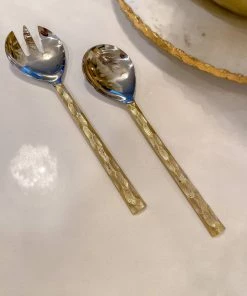 Inspire Me! Home Decor Hammered Gold Server Set