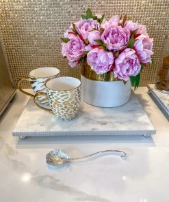 Inspire Me! Home Decor Silver Flower Petal Spoon Rest ( 2 Sizes )