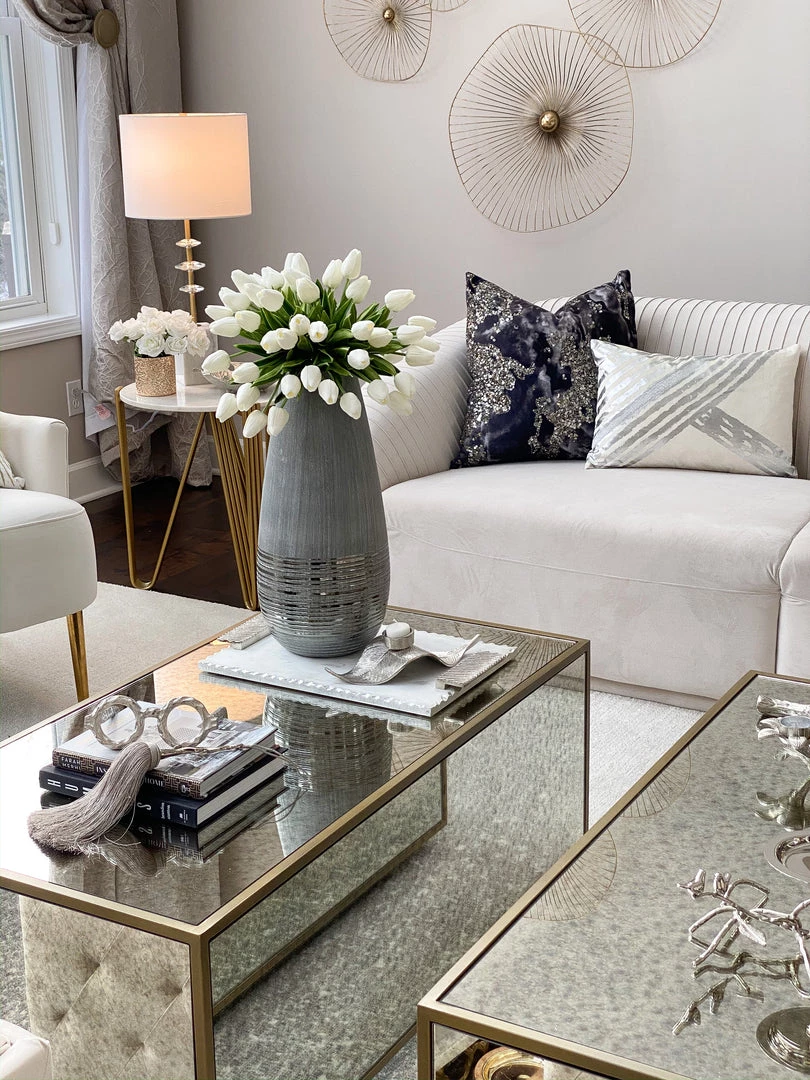 Inspire Me! Home Decor Marble Tray W/ Silver Edge And Textured Handles 7 Inspire Me! Home Decor Marble Tray W/ Silver Edge And Textured Handles