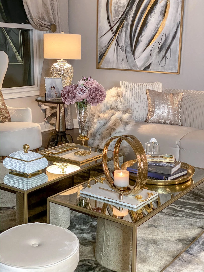 Inspire Me! Home Decor Cream Studded Box W/ Gold Detailing 10 Inspire Me! Home Decor Cream Studded Box W/ Gold Detailing