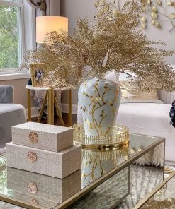Inspire Me! Home Decor White Vase With Gold Floral Detail (2 Sizes) 9 Inspire Me! Home Decor White Vase With Gold Floral Detail (2 Sizes)