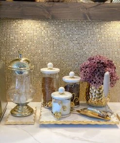 Inspire Me! Home Decor Gold Hammered Lid Apothecary Jar