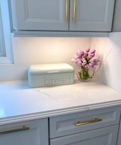 Inspire Me! Home Decor Bread Boxes Large White Metal Bread Box