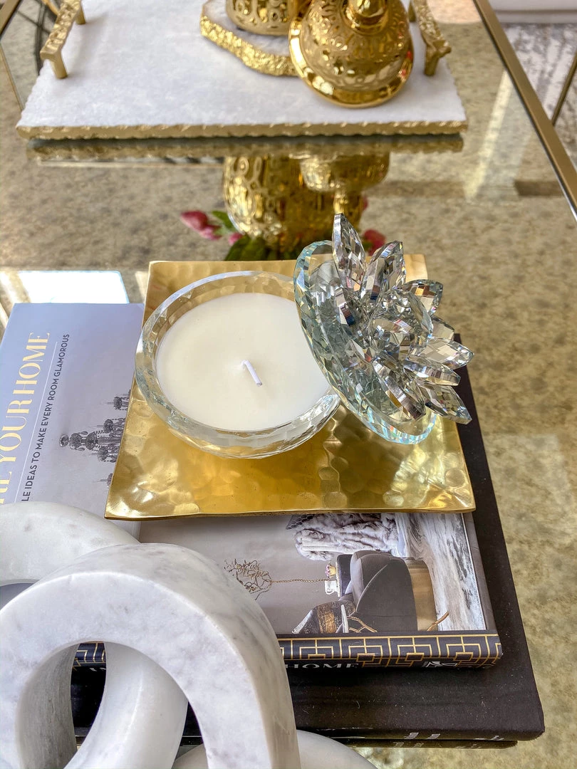 Inspire Me! Home Decor Crystal Lotus Top Candle (2 Colors) 3 Inspire Me! Home Decor Crystal Lotus Top Candle (2 Colors)