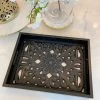 Inspire Me! Home Decor Black Wood Trays With Detailed Interior (Set Of 3) 2 Inspire Me! Home Decor Black Wood Trays With Detailed Interior (Set Of 3)