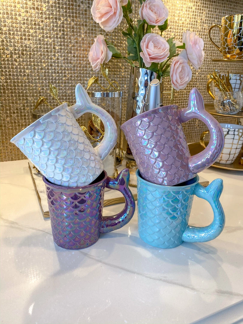 Inspire Me! Home Decor Set Of 4 Mermaid Mugs KITCHEN 3 Inspire Me! Home Decor Set Of 4 Mermaid Mugs KITCHEN