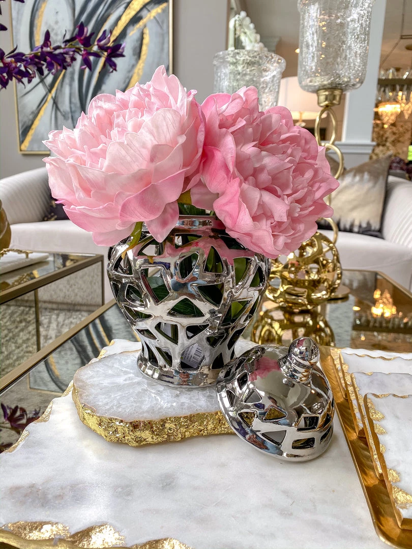 Inspire Me! Home Decor Silver Extra Mini Cut-Out Ginger Jar 3 Inspire Me! Home Decor Silver Extra Mini Cut-Out Ginger Jar