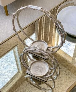 Inspire Me! Home Decor Circular Silver Metal Candle Holder (2 Sizes) 10 Inspire Me! Home Decor Circular Silver Metal Candle Holder (2 Sizes)
