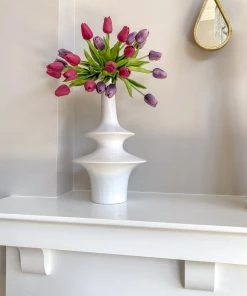 Inspire Me! Home Decor White Ceramic Vase