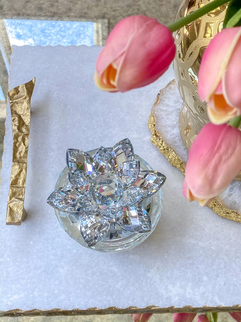 Inspire Me! Home Decor Crystal Lotus Top Candle (2 Colors) 6 Inspire Me! Home Decor Crystal Lotus Top Candle (2 Colors)