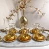 Inspire Me! Home Decor Glass Teacup Set With Gold Hammered Texture (Set Of 6)