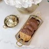 Inspire Me! Home Decor Silver Metal Tray With Open Gold Handles