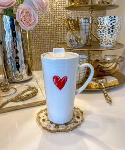 Inspire Me! Home Decor Heart Travel Mug W/ Handle KITCHEN