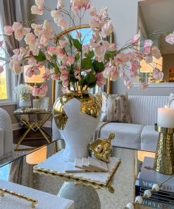 Inspire Me! Home Decor Gold Geometric White And Gold Ginger Jar (3 Sizes)