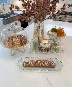 Inspire Me! Home Decor Glass Oval Tray With Hammered Gold Edge 8 Inspire Me! Home Decor Glass Oval Tray With Hammered Gold Edge