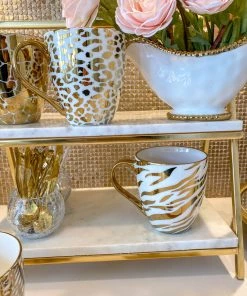 Inspire Me! Home Decor Set Of 4 - 19 Oz Gold Metallic Pattern Print Mugs 11 Inspire Me! Home Decor Set Of 4 - 19 Oz Gold Metallic Pattern Print Mugs