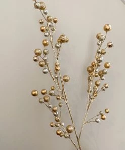 Inspire Me! Home Decor Gold And Silver Glitter Berry Stem