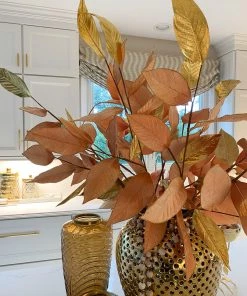 Inspire Me! Home Decor Gold Magnolia Leaf Stem