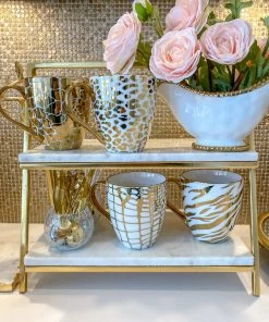 Inspire Me! Home Decor Set Of 4 - 19 Oz Gold Metallic Pattern Print Mugs 13 Inspire Me! Home Decor Set Of 4 - 19 Oz Gold Metallic Pattern Print Mugs